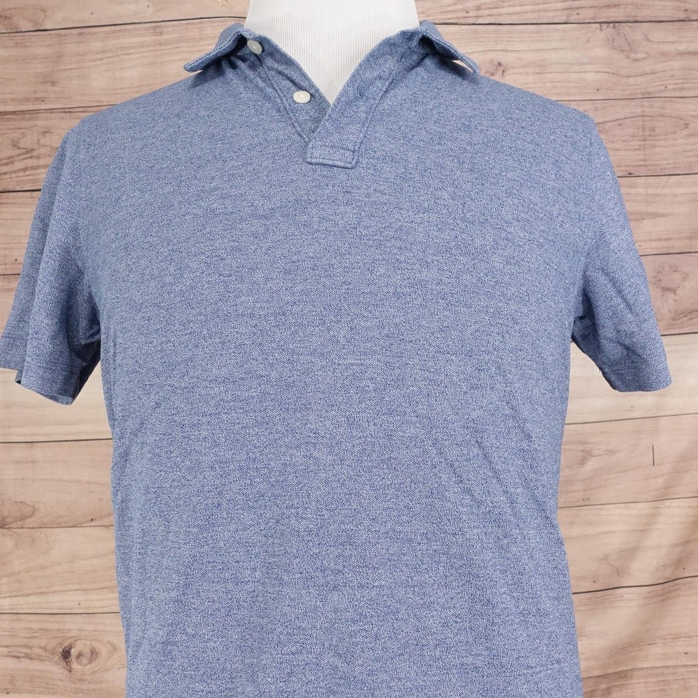 Nordstrom Men's Shop Polo Shirt Mens M Blue 100% Cotton Solid Short Sleeve